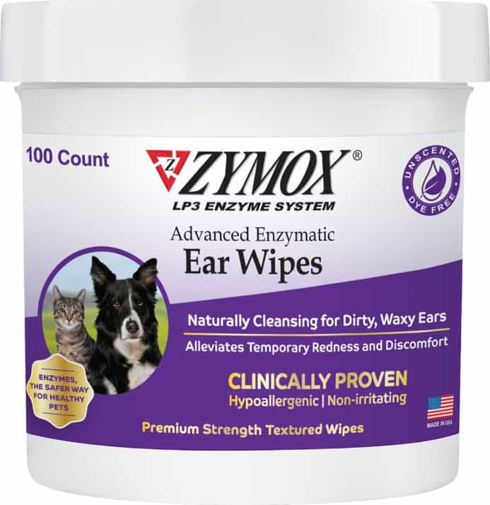 Zymox Advanced Enzymatic Dog & Cat Ear Wipes 100 Ct
