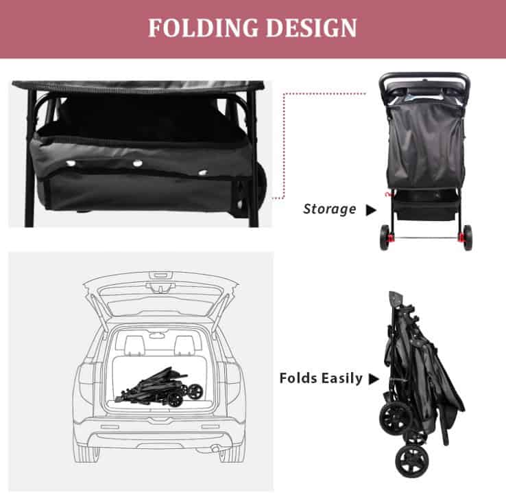 GOOPAWS 4-Wheel Promenade Pet Stroller 36"