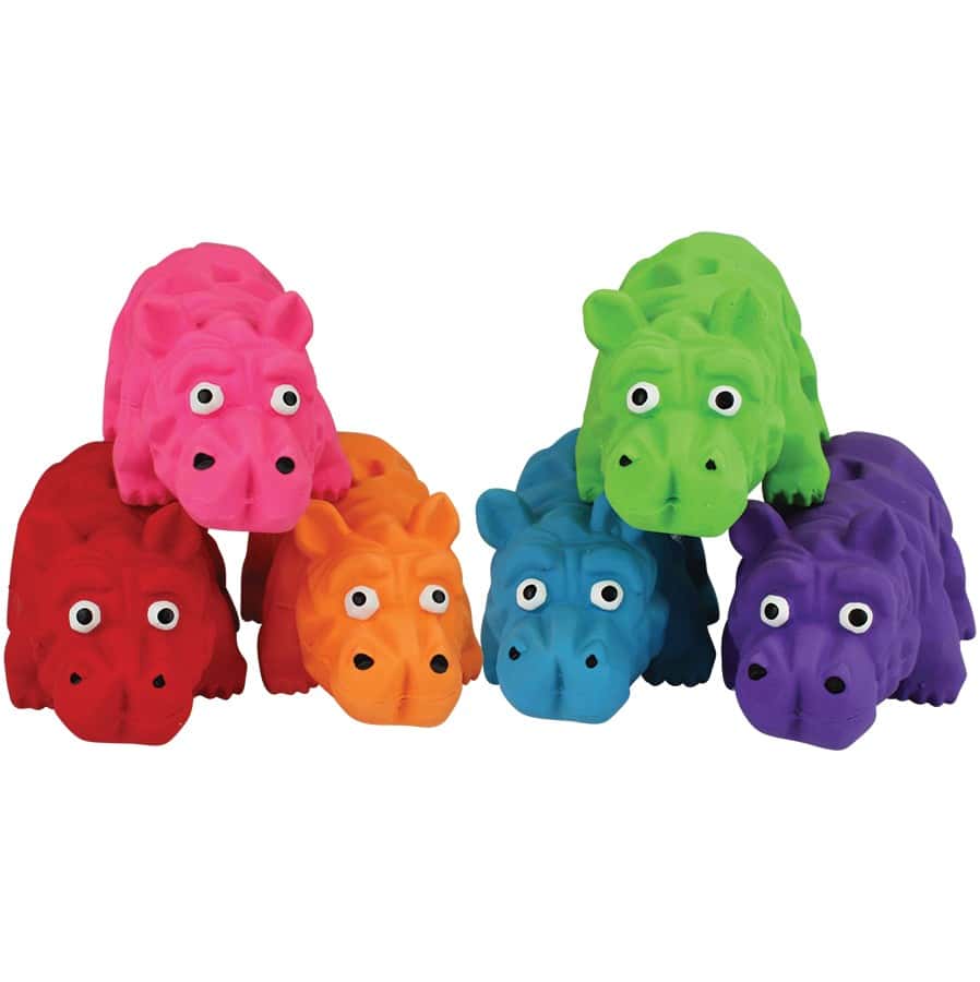 Minipet Latex Origami Hippo Dog Toy 4" Assorted