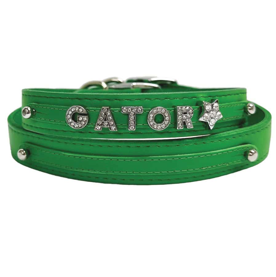 Signature Leather Emerald Green Slider Collar