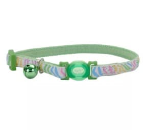 Safe Cat Glow in the Dark Adjustable Green Stripes Collar