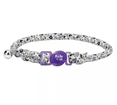 Safe Cat Round Purple Floral Cat Collar