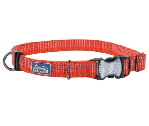 K9 Explorer Brights Reflective Adjustable Dog Collar Canyon Red