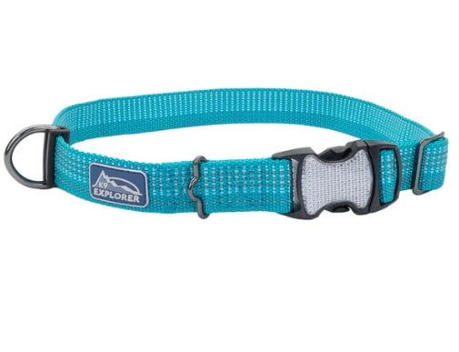 K9 Explorer Brights Reflective Adjustable Dog Collar Ocean Blue