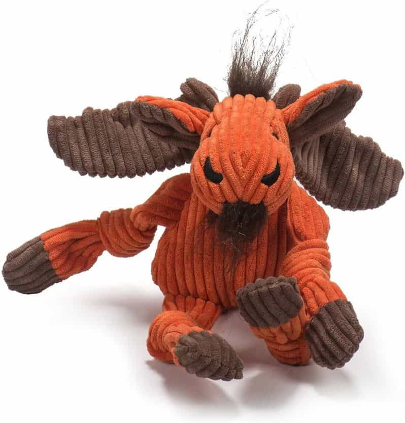 HuggleHounds Knottie Moose Squeaky Dog Toy Small
