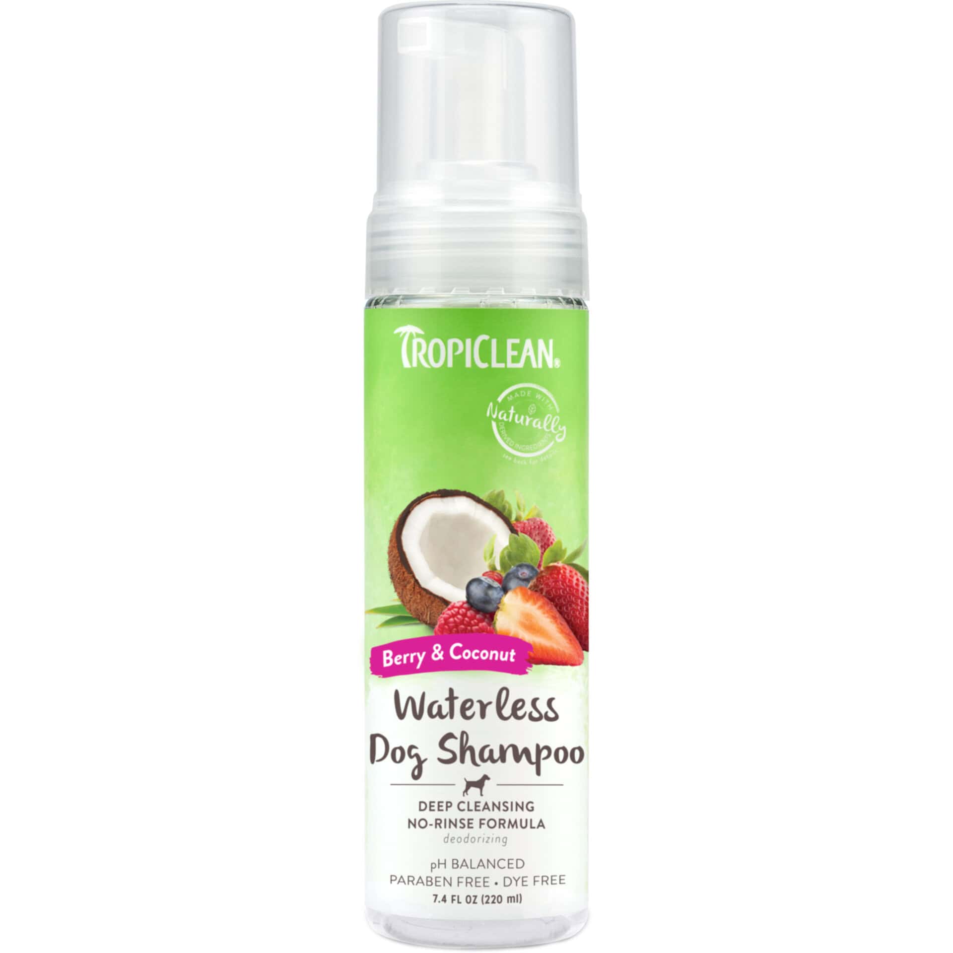 Tropiclean Foaming Waterless Dog Shampoo 7.4 oz