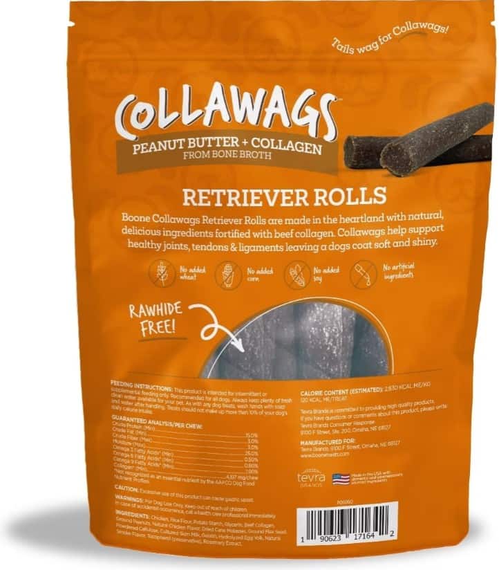 Boone Collawags Peanut Butter + Collagen Retriever Rolls Dog Treat 6 oz