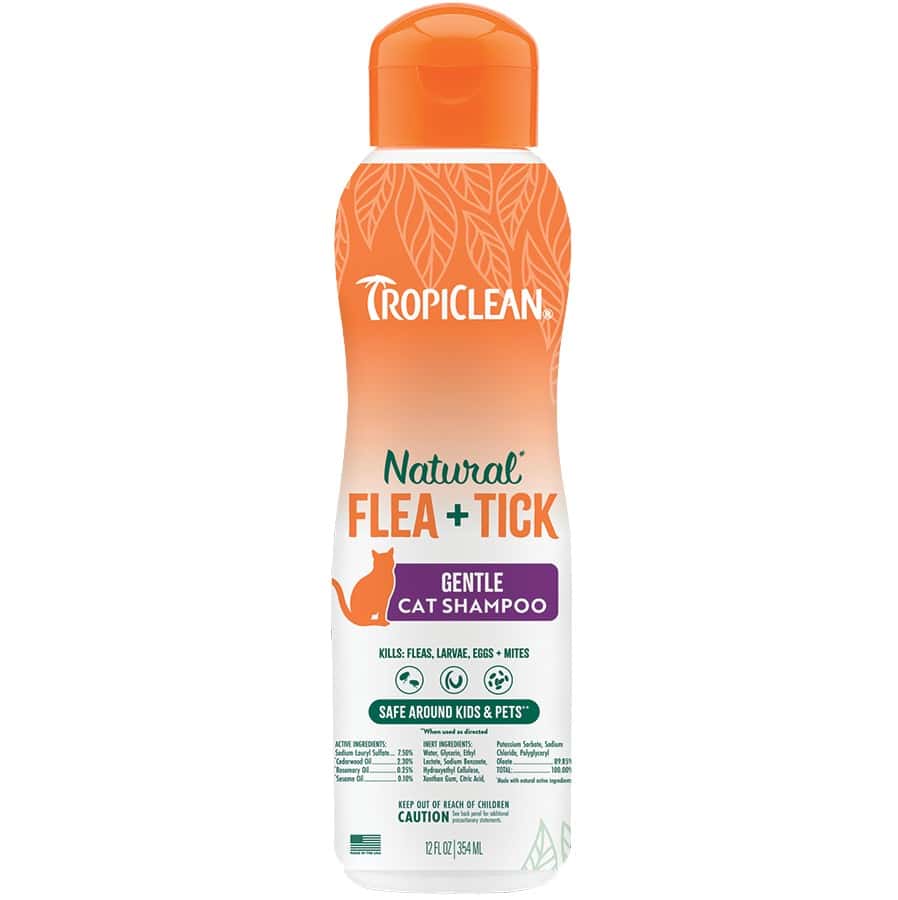 TropiClean Natural Flea + Tick Gentle Cat Shampoo